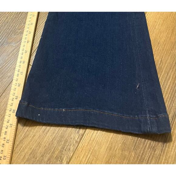 Loft The Slim Flare Patch Flap Pocket Jeans 12x31 NWOT Dark Wash Boho Hippie - Picture 10 of 10